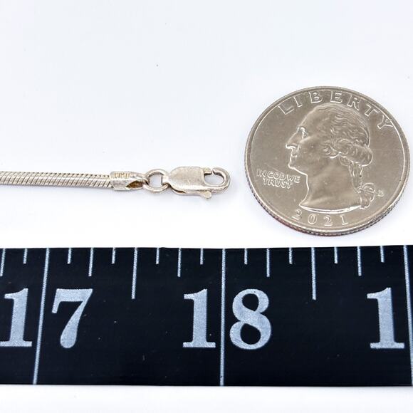 Vintage Italy IBB Sterling Silver 925 Snake Chain Necklace 18" - Picture 2 of 3